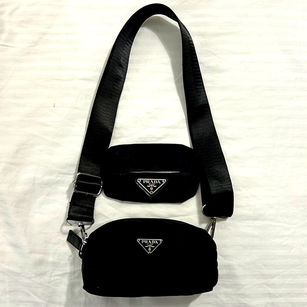 Prada mini pouch + wallet to crossbody bag waist bag fanny pack authentic